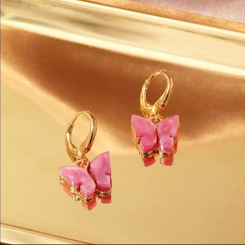 • Vera • Butterfly Drop Earrings - Picture 4 of 4